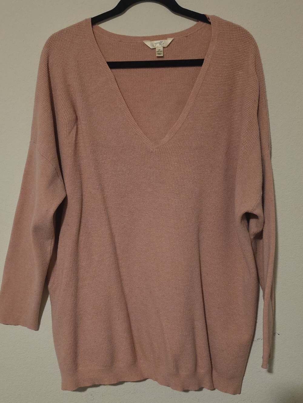 Terra & Sky Soft Mauve V-Neck Sweater